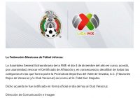 FEMEXFUT EMITE COMUNICADO OFICIAL SOBRE DESAFILIACIÓN DE VERACRUZ