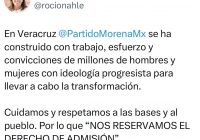 ROCÍO NAHLE ACLARA LAS VERSIONES DE PERSONAJES QUE ALUDEN A LA INTEGRACIÓN DE LOS YUNES A MORENA.