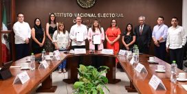 Se preparan INE y OPLE para elección local y del Poder Judicial, firman convenio